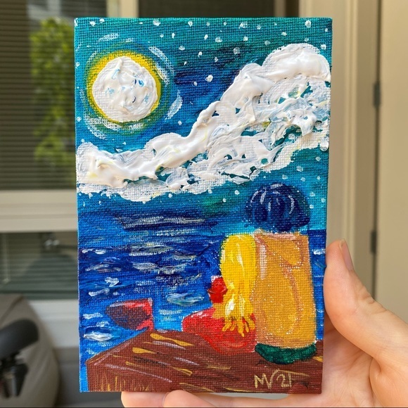 Loving Couple Painting Romantic Original Art Impas - Picture 6 of 11